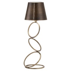 Nembus Rings Antiqued Brass Wireless Table Lamp by Itamar Harari