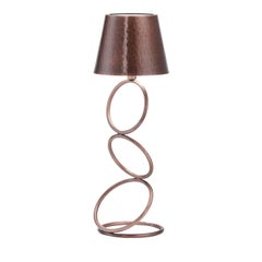 Nembus Rings Tischlampe aus antikem Kupfer, kabellos, von Harari #1