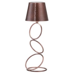 Nembus Rings Tischlampe aus antikem Kupfer, kabellos, von Harari #1