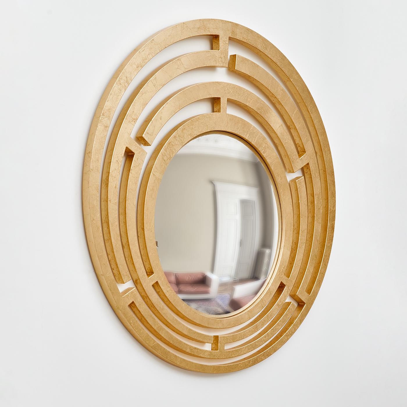 Espejo de pared convexo Nemesi con marco de pan de oro crudo by Matlight Milano en venta 1