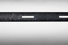 Nemesi, Led Linear Pendant Lamp in Marble and Brass with Enamelled Copper Details