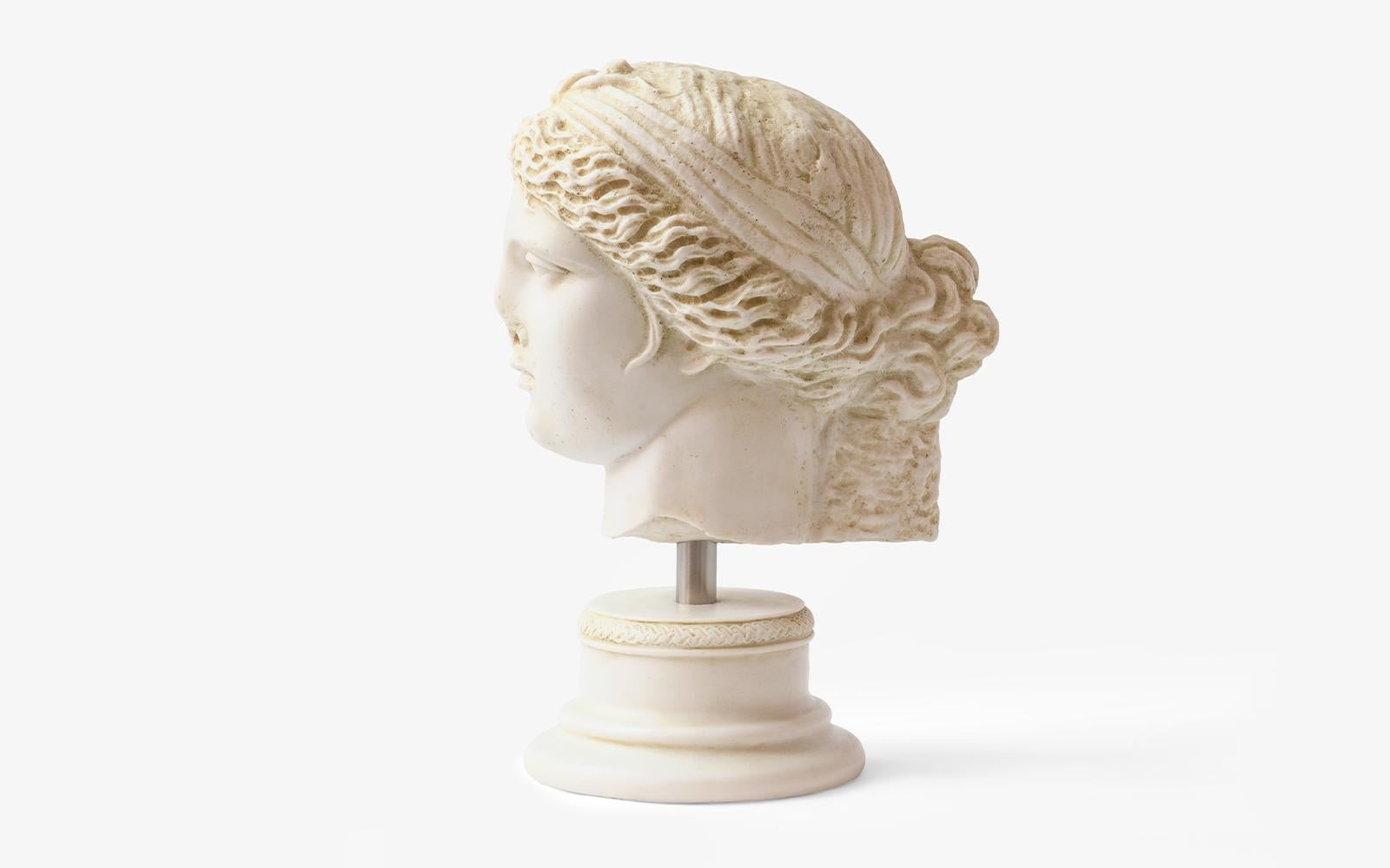 Classical Greek Nemesis Bust Made with Compressed Marble Powder 'Antalya Archeological Museum' For Sale