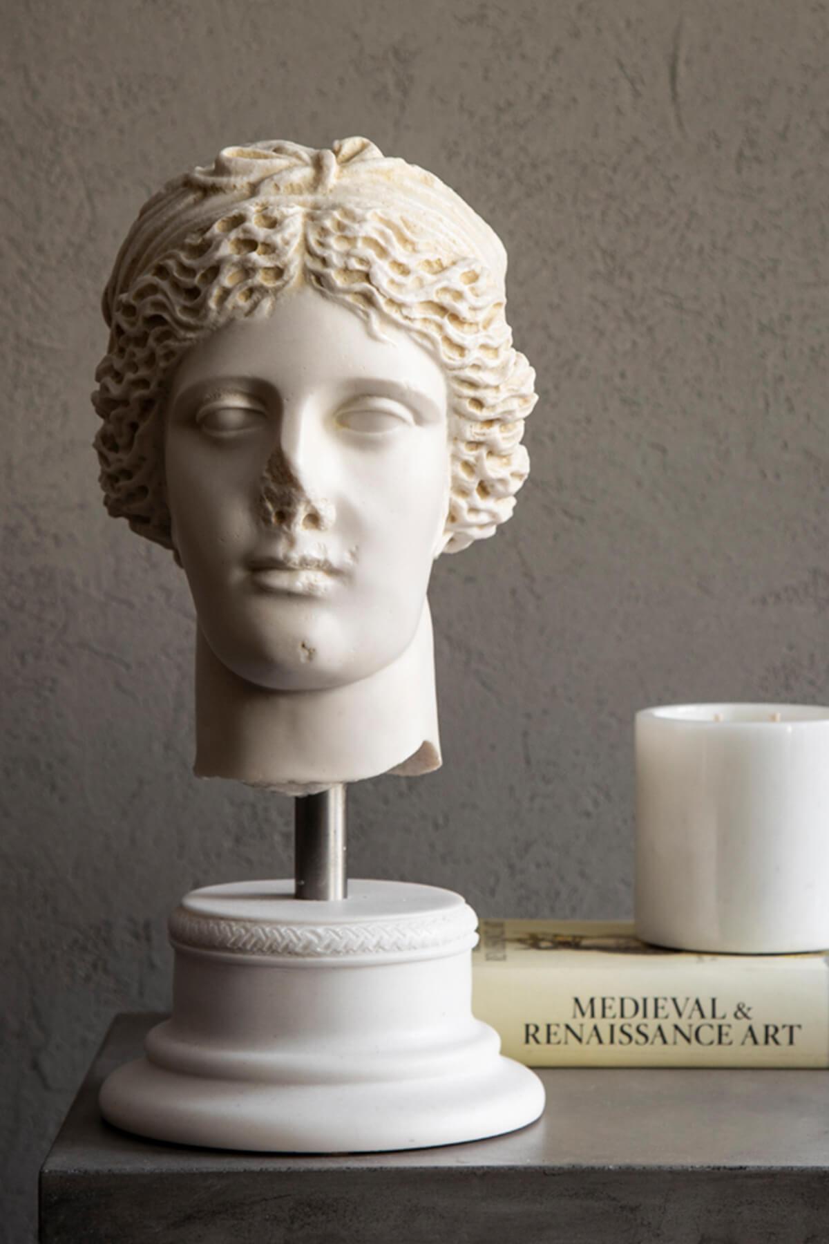 Classical Greek Nemesis Bust Made with Compressed Marble Powder 'Antalya Archeological Museum' For Sale