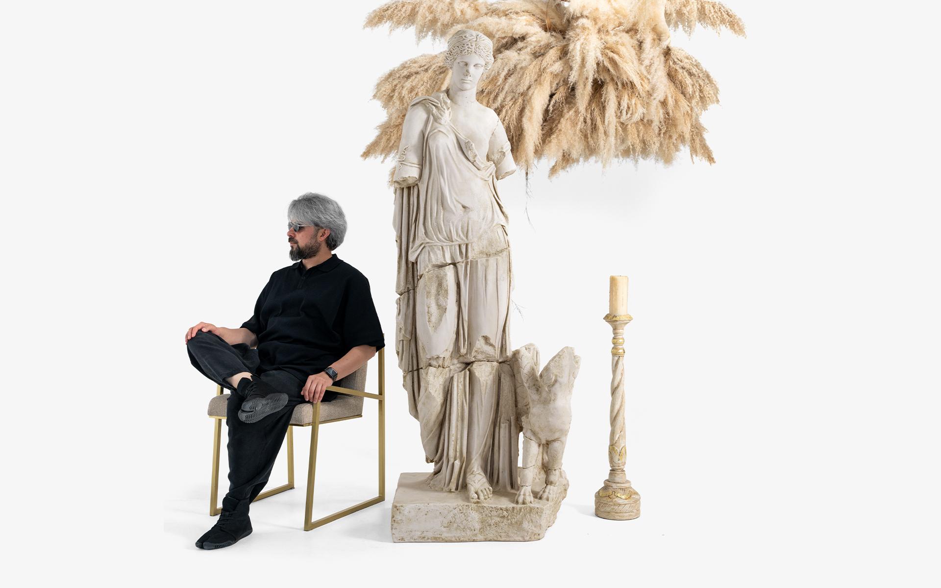 Contemporary Nemesis Figurative Statue Made w Compressed Marble Powder Antalya Museum Replica For Sale