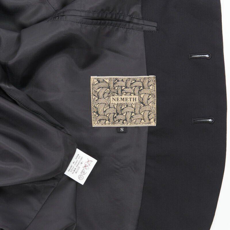 NEMETH Christopher Nemeth black wool exposed lining layered blazer jacket S For Sale 5