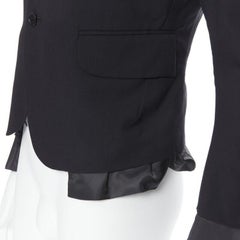 NEMETH Christopher Nemeth black wool exposed lining layered blazer jacket S