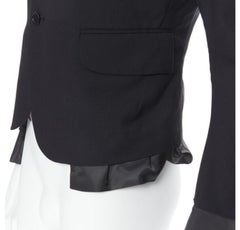 NEMETH Christopher Nemeth black wool exposed lining layered blazer jacket S