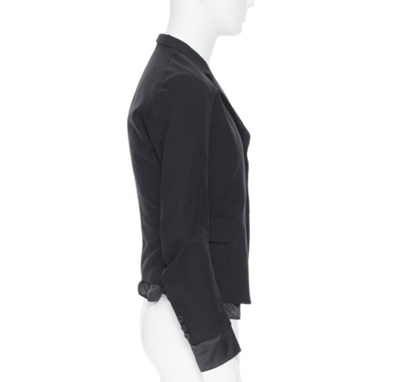NEMETH Christopher Nemeth Giacca blazer a strati in lana nera con fodera a vista S In condizioni ottime in vendita a Hong Kong, NT