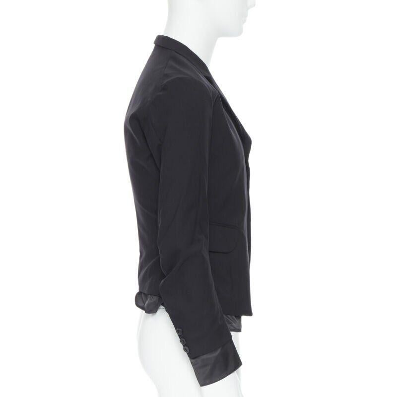 NEMETH Christopher Nemeth black wool exposed lining layered blazer jacket S In Excellent Condition For Sale In Hong Kong, NT