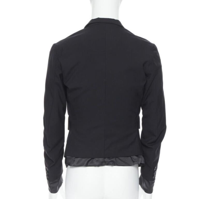 Uomo NEMETH Christopher Nemeth Giacca blazer a strati in lana nera con fodera a vista S in vendita