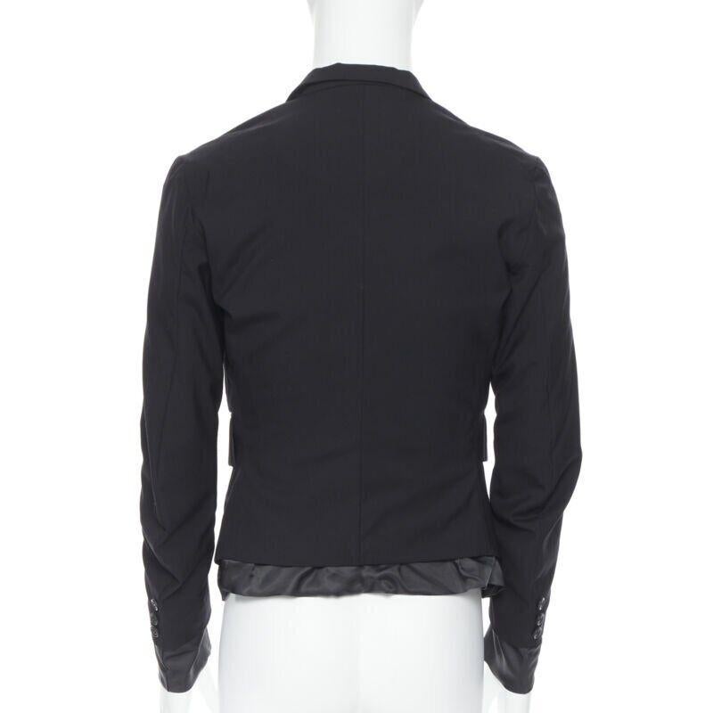 Men's NEMETH Christopher Nemeth black wool exposed lining layered blazer jacket S For Sale
