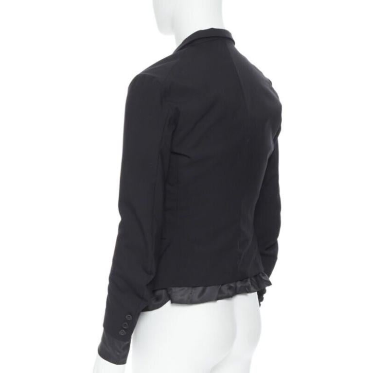 NEMETH Christopher Nemeth Giacca blazer a strati in lana nera con fodera a vista S in vendita 1