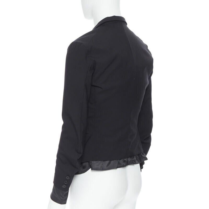 NEMETH Christopher Nemeth black wool exposed lining layered blazer jacket S For Sale 1