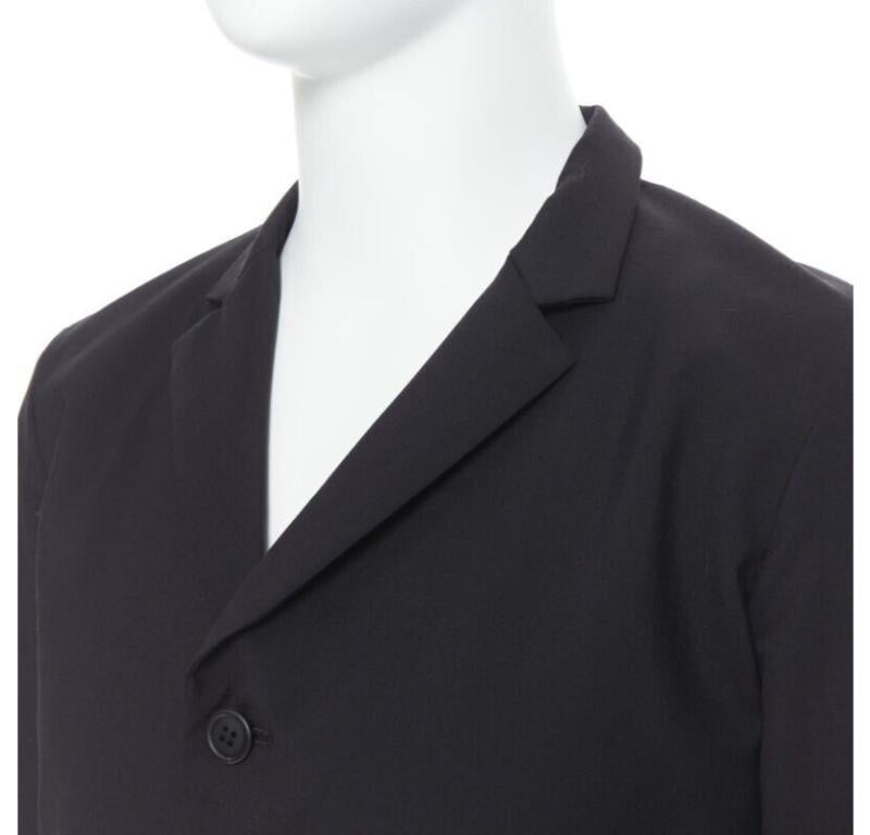 NEMETH Christopher Nemeth Giacca blazer a strati in lana nera con fodera a vista S in vendita 2