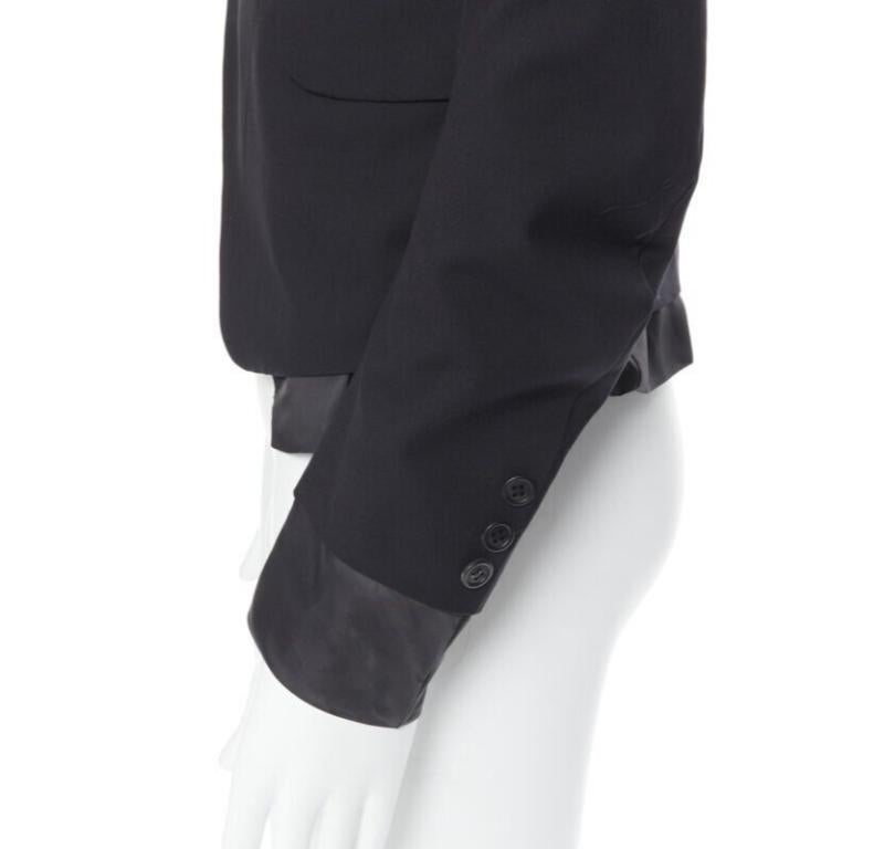 NEMETH Christopher Nemeth Giacca blazer a strati in lana nera con fodera a vista S in vendita 4