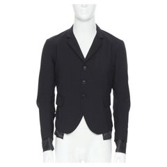 NEMETH Christopher Nemeth black wool exposed lining layered blazer jacket S