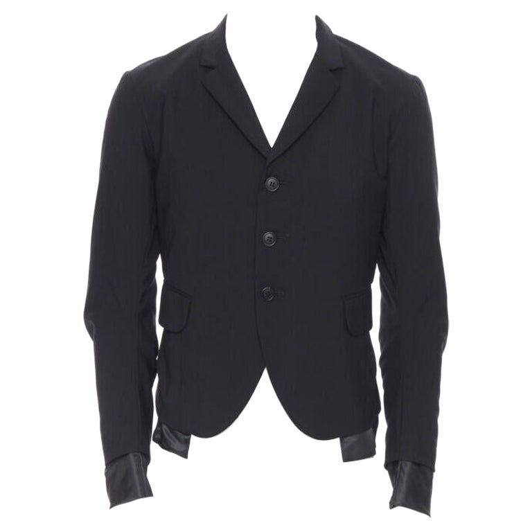 NEMETH Christopher Nemeth black wool exposed lining layered blazer jacket S
