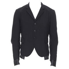 NEMETH Christopher Nemeth black wool exposed lining layered blazer jacket S