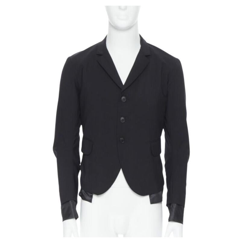 NEMETH Christopher Nemeth Giacca blazer a strati in lana nera con fodera a vista S in vendita