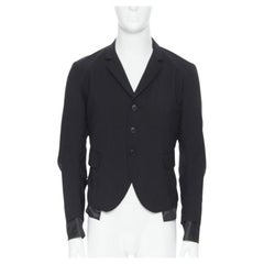 NEMETH Christopher Nemeth Schwarze Blazerjacke aus Wolle mit freiliegendem Innenfutter S