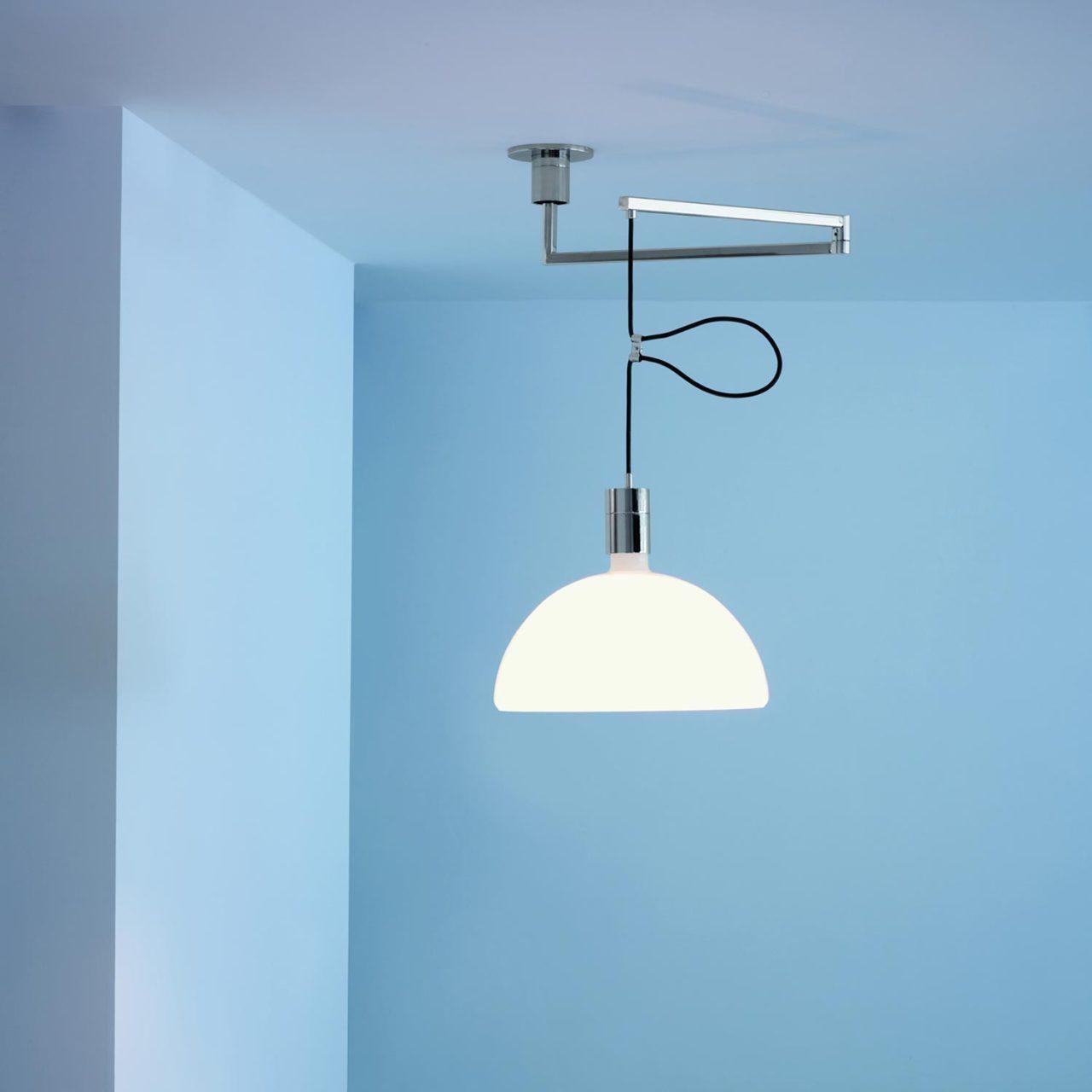 Italiano Nemo Albini Collection Illuminazione a sospensione AS41C in Cromo/Vetro in vendita