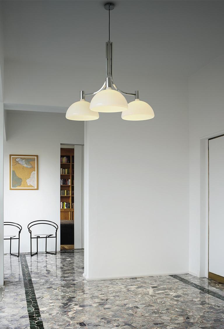 Nemo Albini Collection Pendelleuchte AS43C in Chrom/Glas im Zustand „Neu“ im Angebot in Brooklyn, NY