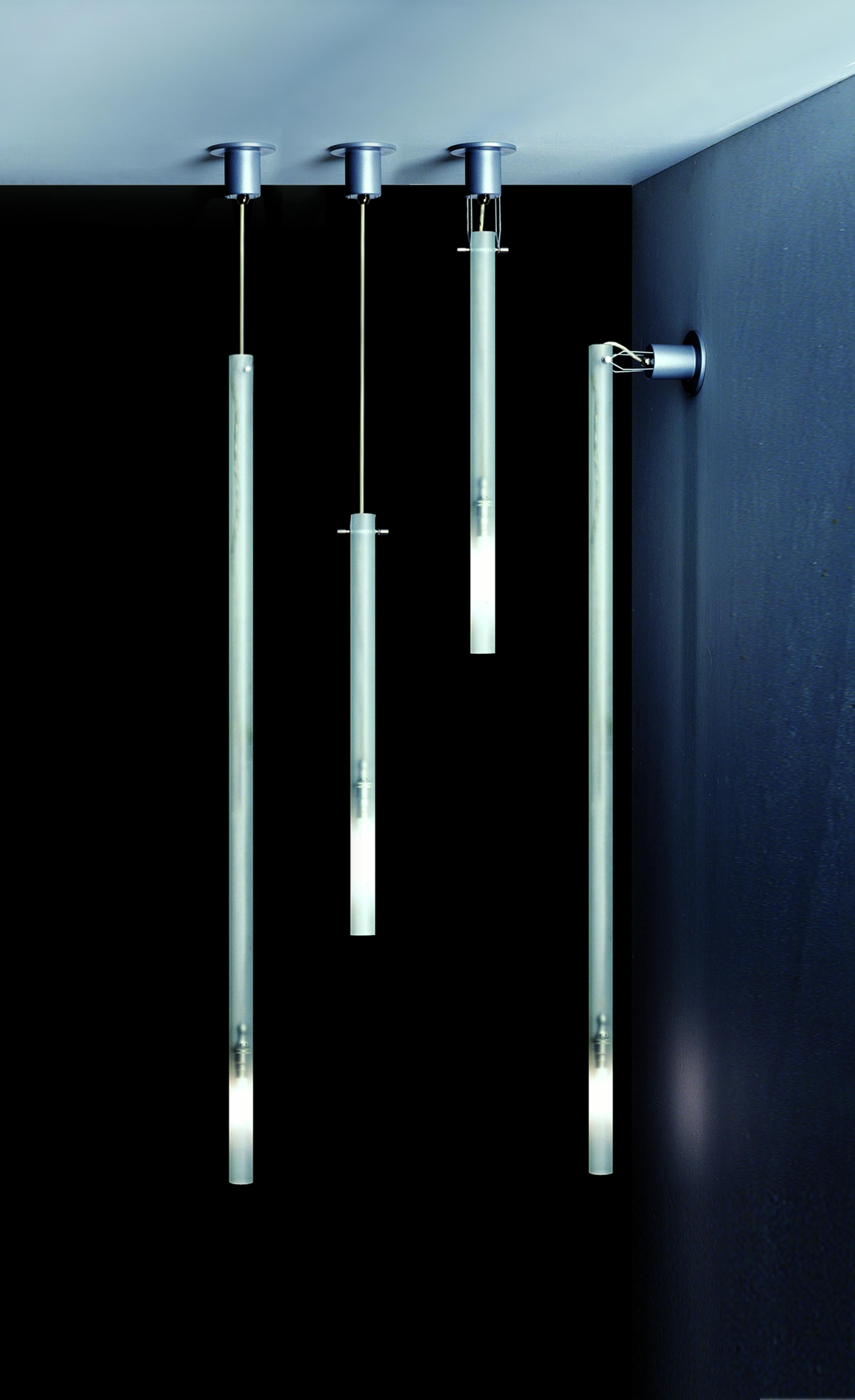 Contemporary Nemo Canna Nuda Ceiling Light in Glass Satin Nickel 50cm G9 LED/HALO For Sale