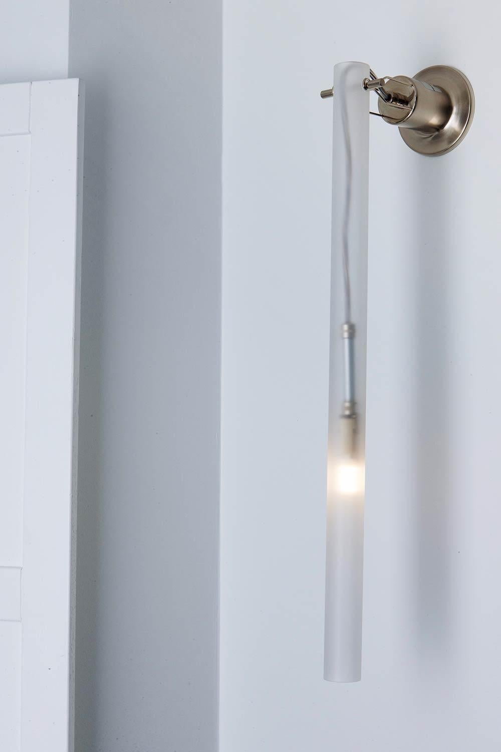 Nemo Canna Nuda Ceiling Light in Glass Satin Nickel 50cm G9 LED/HALO For Sale 1