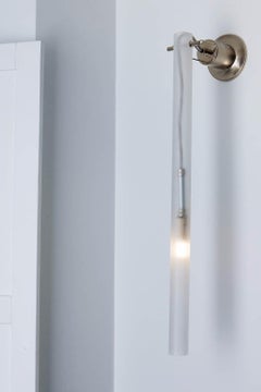 Nemo Canna Nuda Ceiling Light in Glass Satin Nickel 75cm G9 LED/HALO