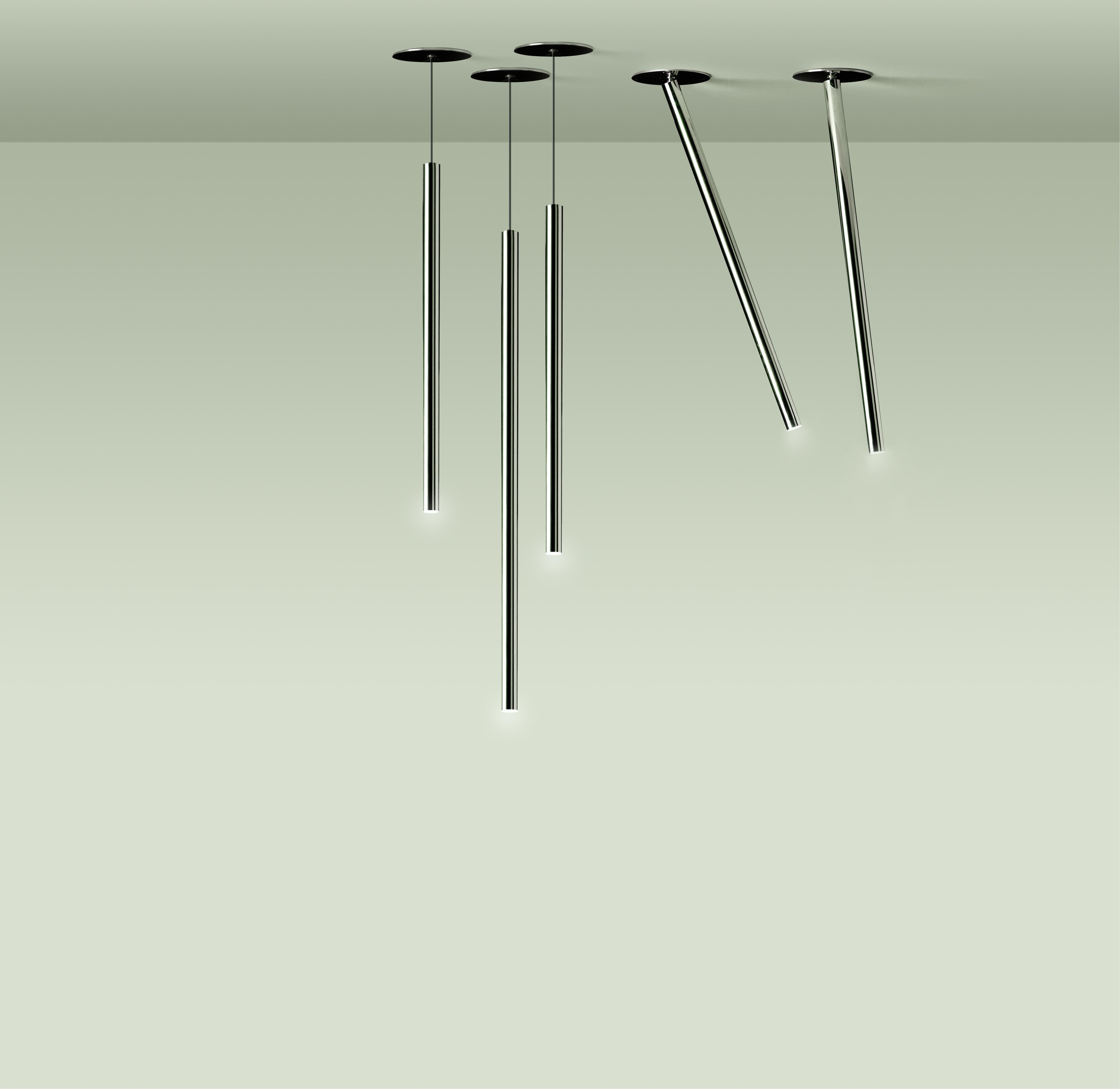 Adjustable ceiling lamp in chromed or white finishing.

Additional information:
Material: Metal
Color & Finish: Chrome
Design Year: 2000
Bulb Quantity: 1
Wattage: 6.2W
Voltage: 120V
Lamping Type: LED
Lamp (s) Included: Yes
Lumens: 360lm
CRI: