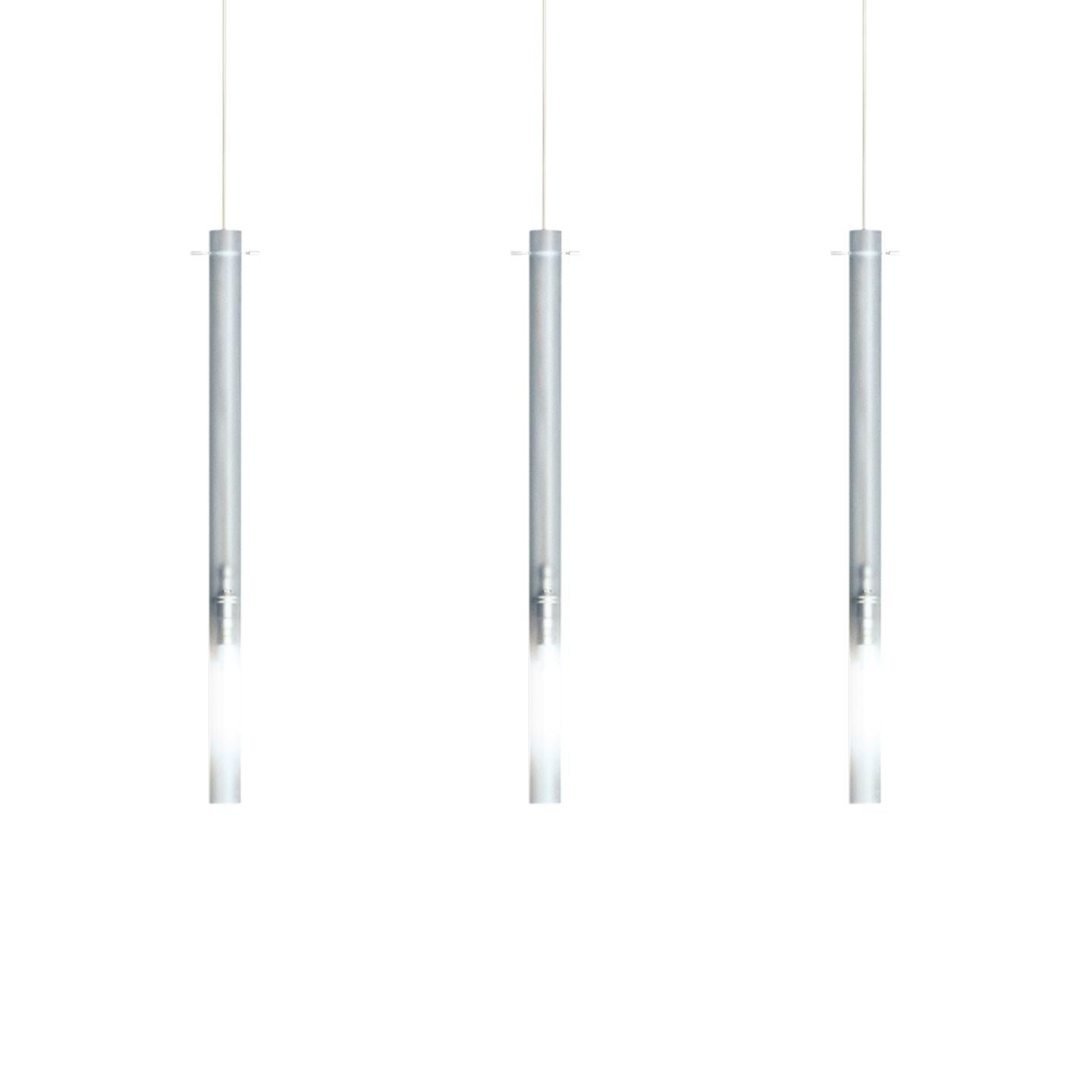 Nemo Canna Nuda Pendant Light in Glass Satin Nickel 50cm G9 LED/HALO In New Condition For Sale In Brooklyn, NY