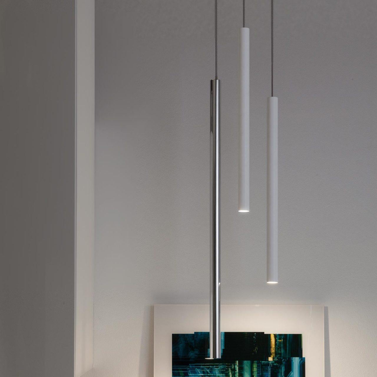 Nemo Canna Nuda Pendant Light in Metal Chrome 75cm LED 3000K In New Condition For Sale In Brooklyn, NY