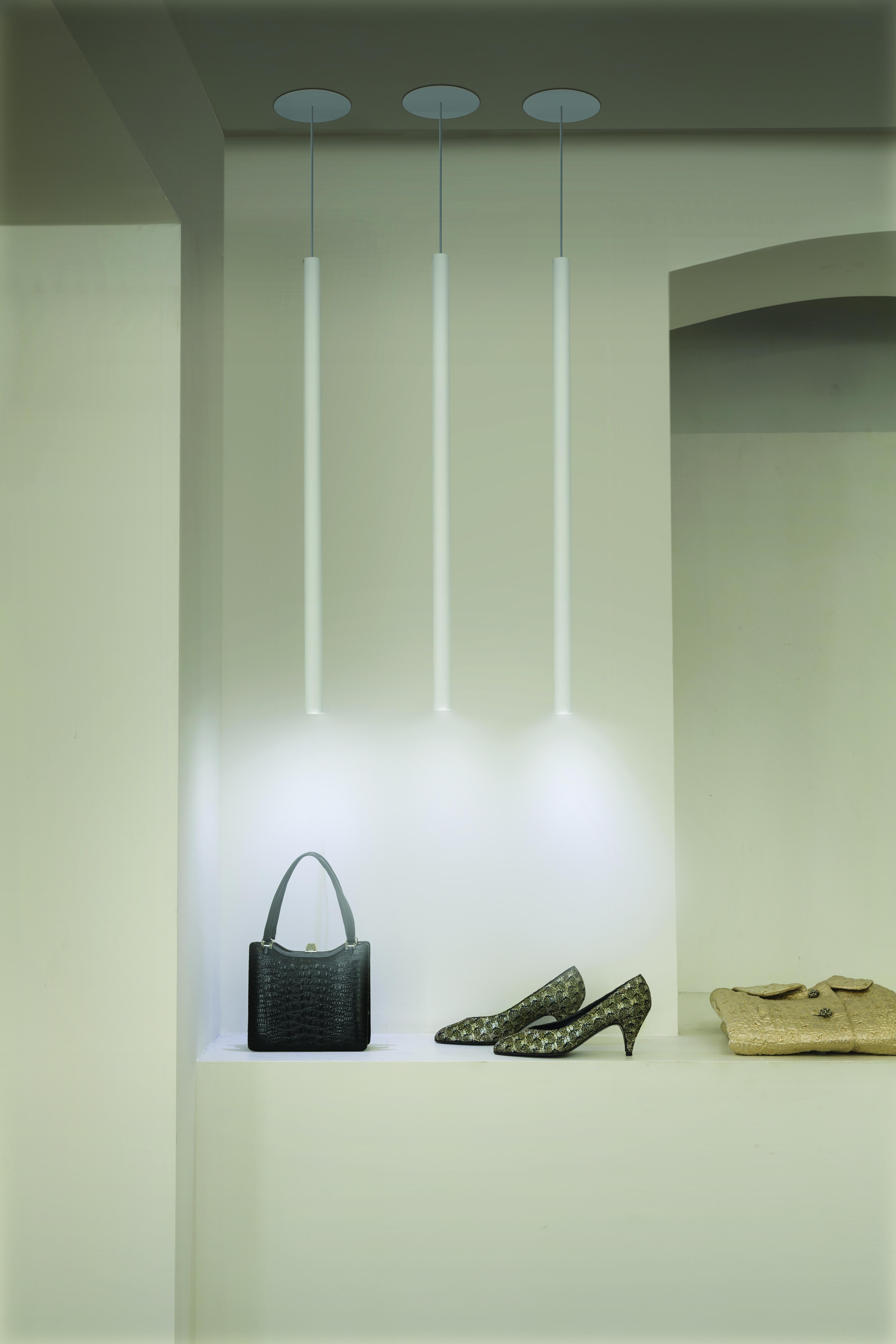 Contemporary Nemo Canna Nuda Pendant Light in Metal Chrome 75cm LED 3000K For Sale