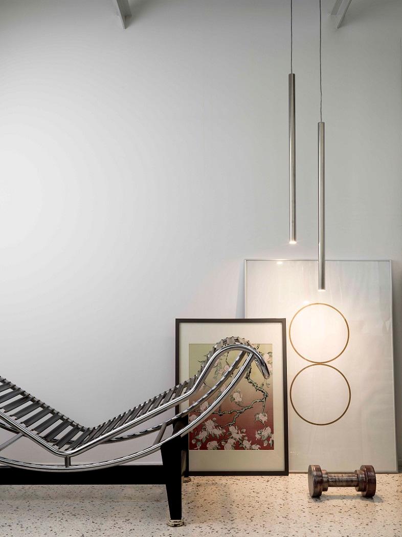 Nemo Canna Nuda Pendant Light in Metal Chrome 75cm LED 3000K For Sale 2