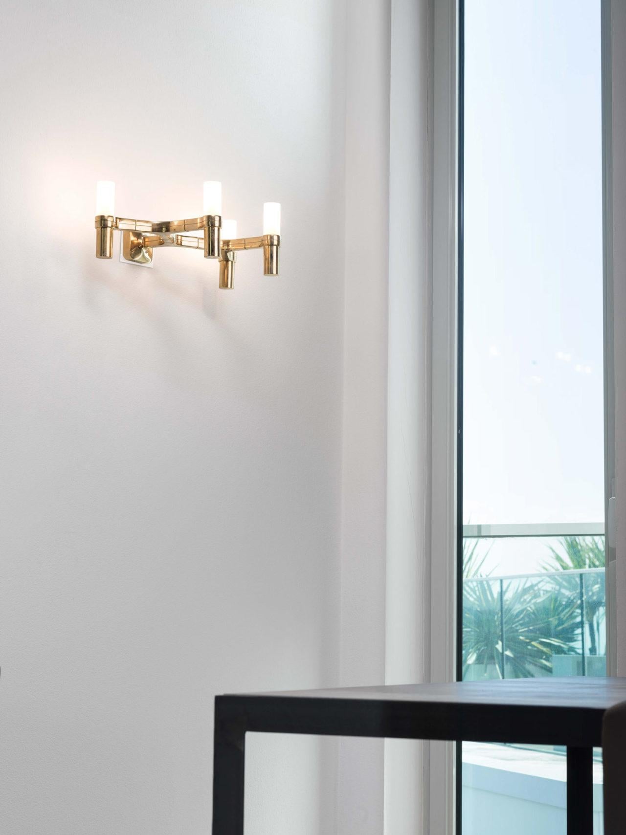 Nemo Corona de 4 Paredes de Aluminio y Cristal Pintado de Oro Siglo XXI y contemporáneo en venta