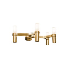Nemo Crown 4 Wall Scone in Aluminum & Glass Gold Painted