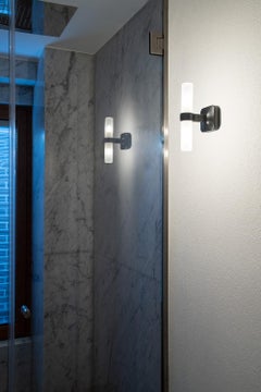 Nemo Crown Applique Wall Scone in Aluminum & Glass Black Painted