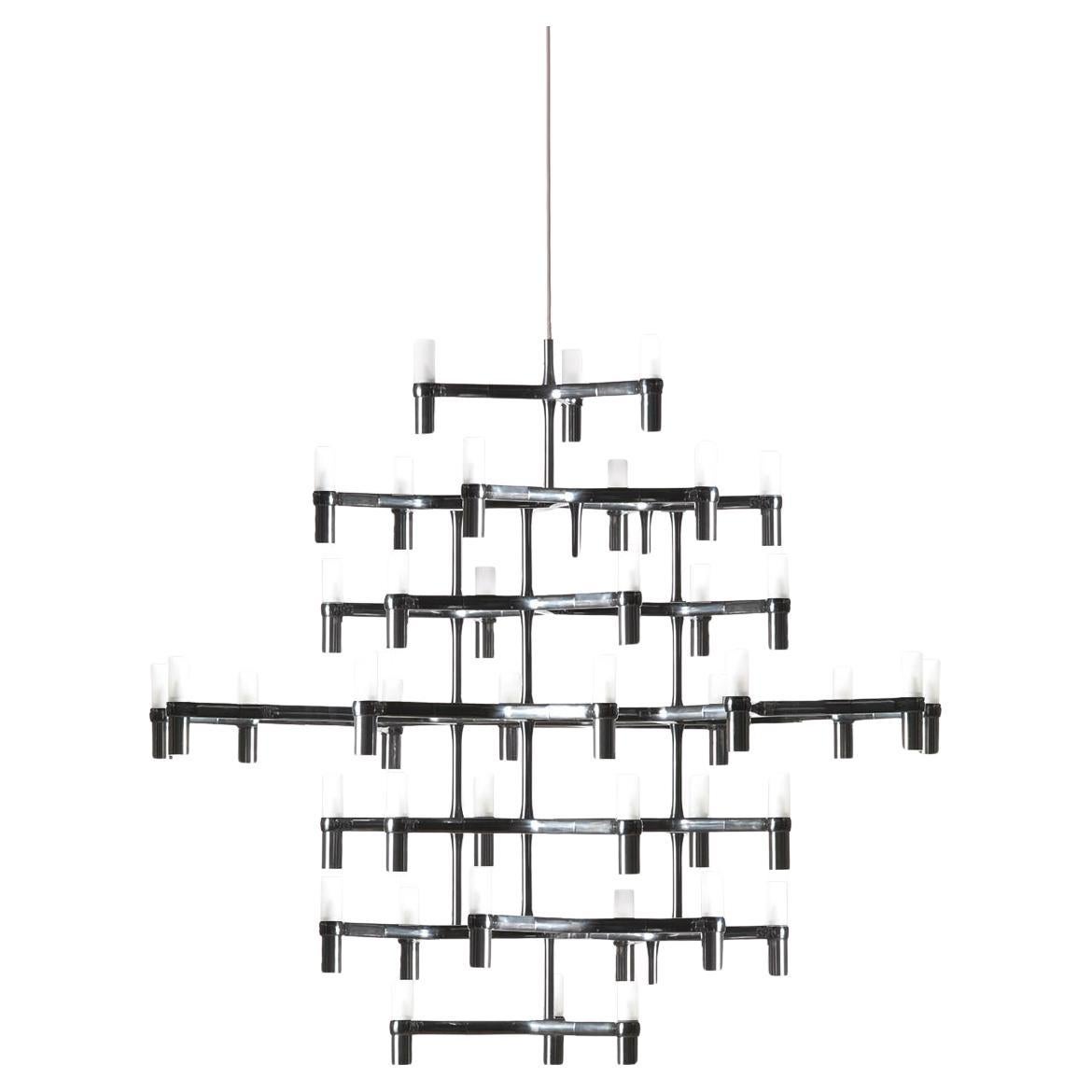 Nemo Crown Magnum Pendant Light in Aluminum & Glass Black Painted