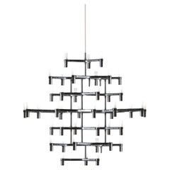Nemo Crown Magnum Pendant Light in Aluminum & Glass Black Painted