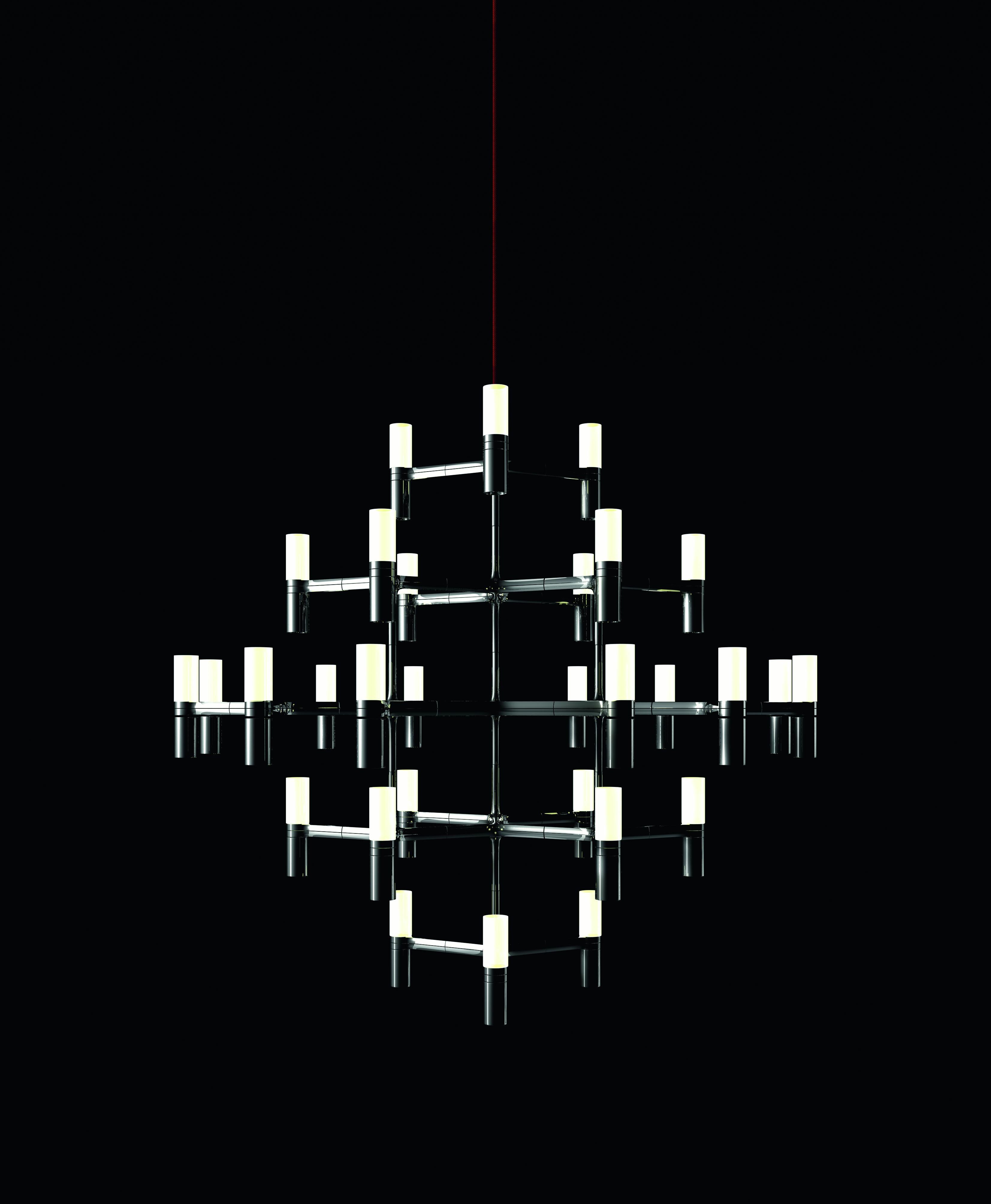 Contemporary Nemo Crown Major Pendant Light in Aluminum & Glass Black Painted For Sale