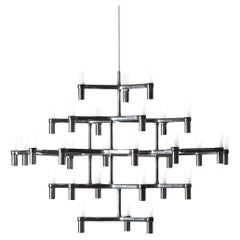 Nemo Crown Major Pendant Light in Aluminum & Glass Black Painted