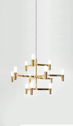 Nemo Crown Minor Gold Painted Pendant Lamp Designed by Jehs + Laub