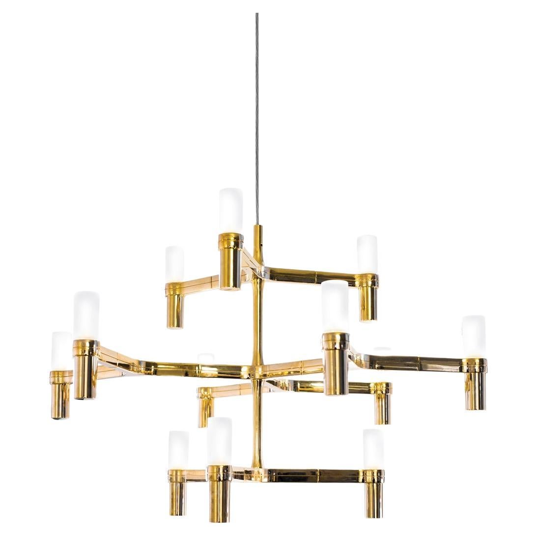 Nemo Crown Minor Gold Painted Pendant Lamp Designed by Jehs + Laub