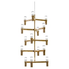 Nemo Crown Multi Pendant Light in Aluminum & Glass Gold Painted