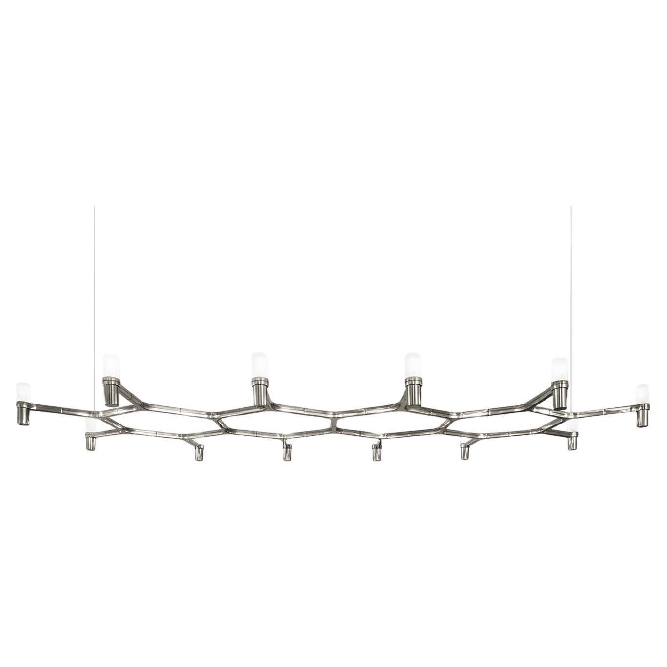 Nemo Crown Plana Major Pendant Light in Aluminum & Glass Polished