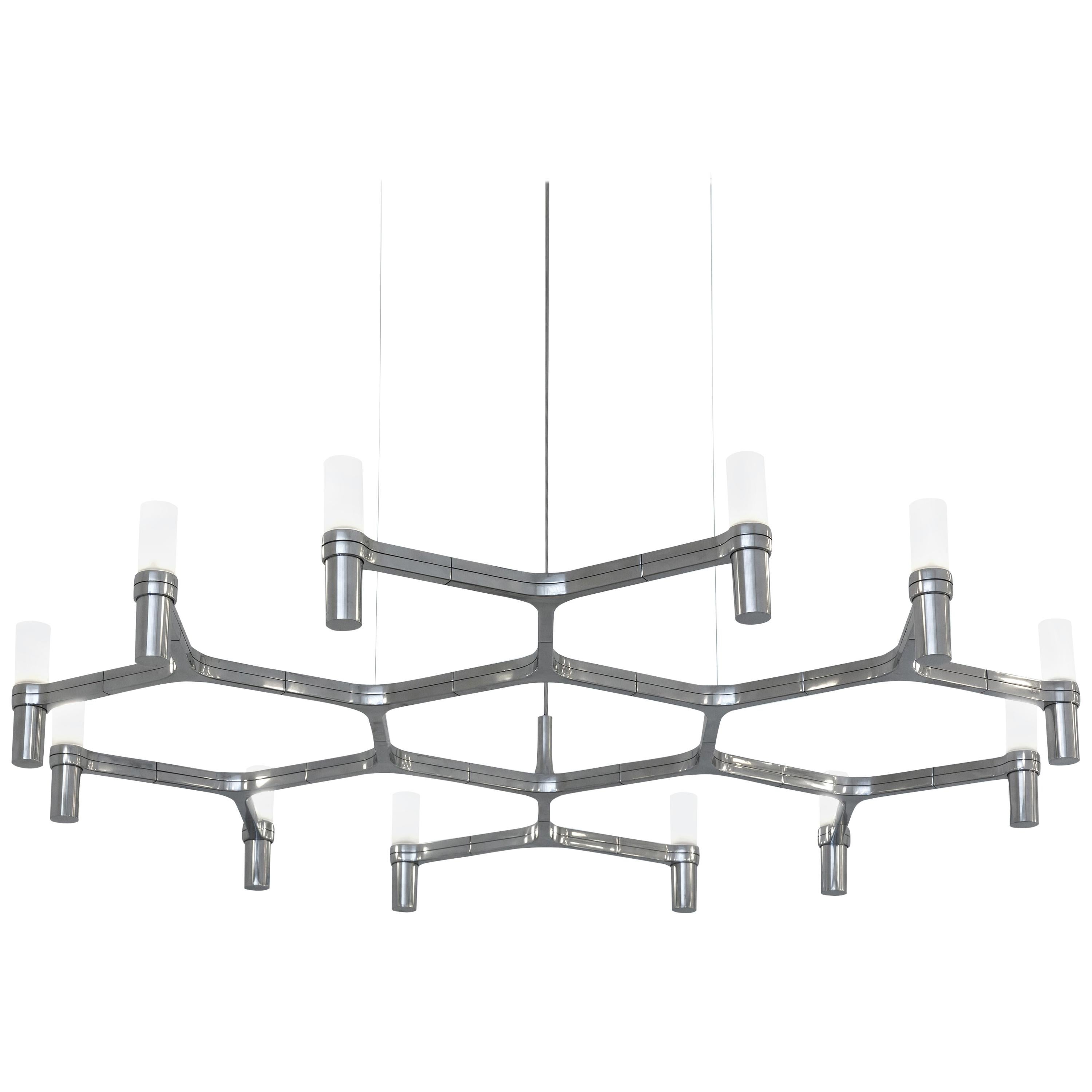 For Sale: Silver (Polished) Nemo Crown Plana Minor Dimmable Pendant Chandeliers by Jehs + Laub