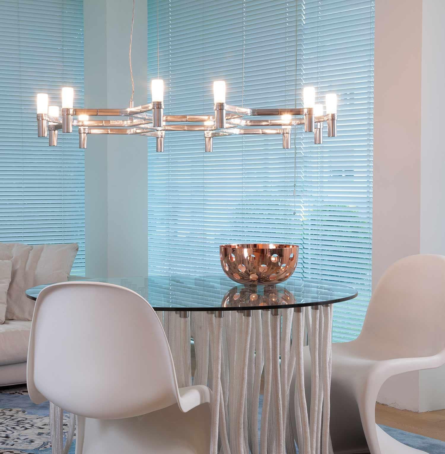 Contemporary Nemo Crown Plana Minor Pendant Light in Aluminum & Glass Black Painted For Sale