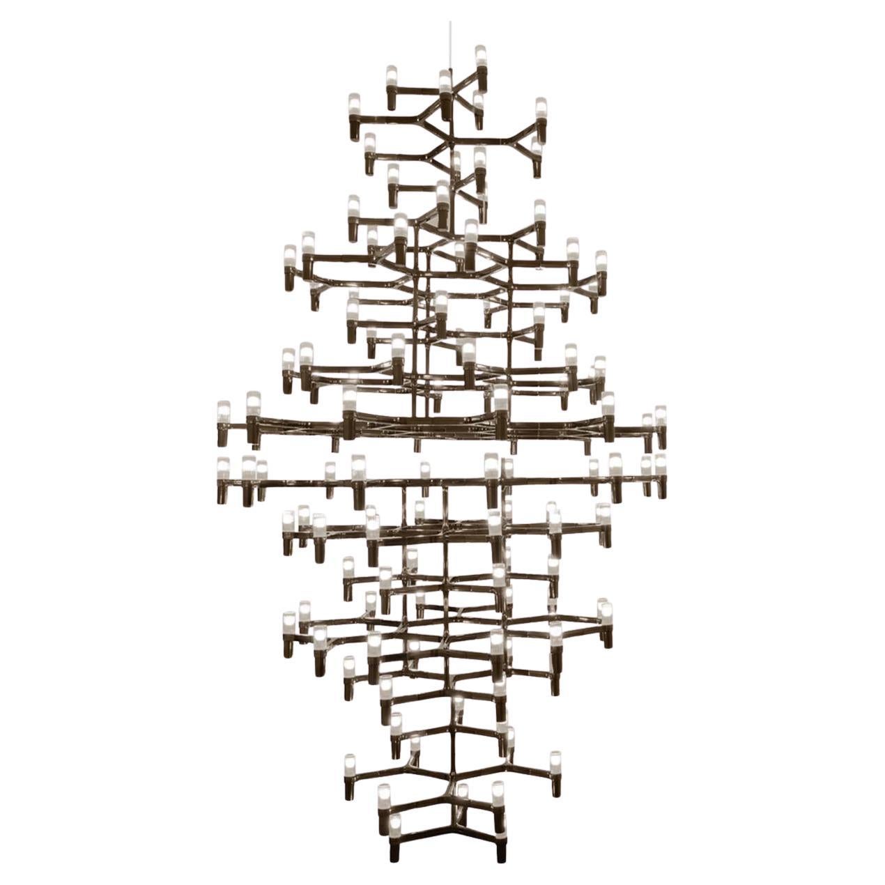 Nemo Crown Royal Pendant Light in Aluminum & Glass Black Painted