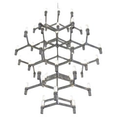Nemo Crown Summa Pendant Light in Aluminum & Glass Polished