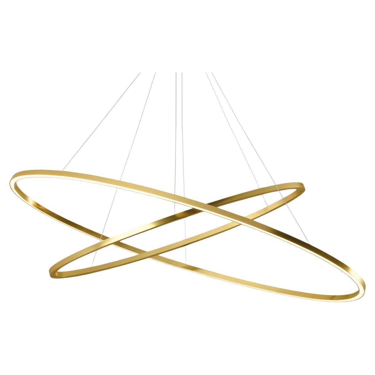 Nemo Ellisse Double LED 3000K Pendant Light in Aluminum Gold Painted
